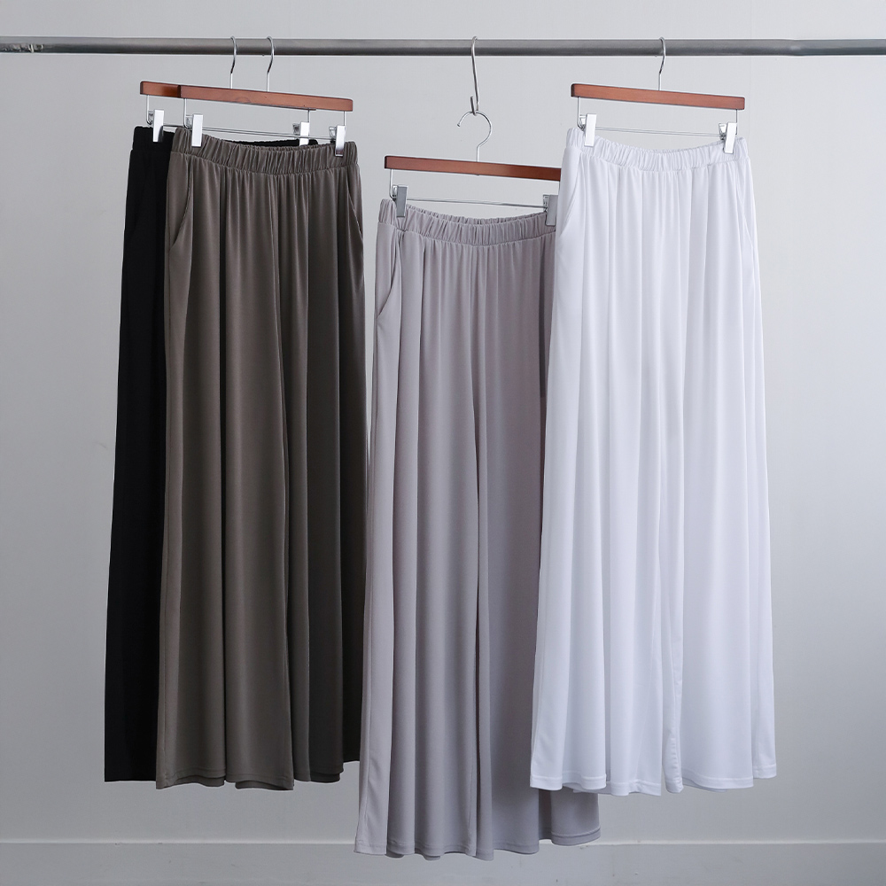 포킹 아이스 쿨링 스판 와이드 밴딩 바지 - 상세 이미지 4