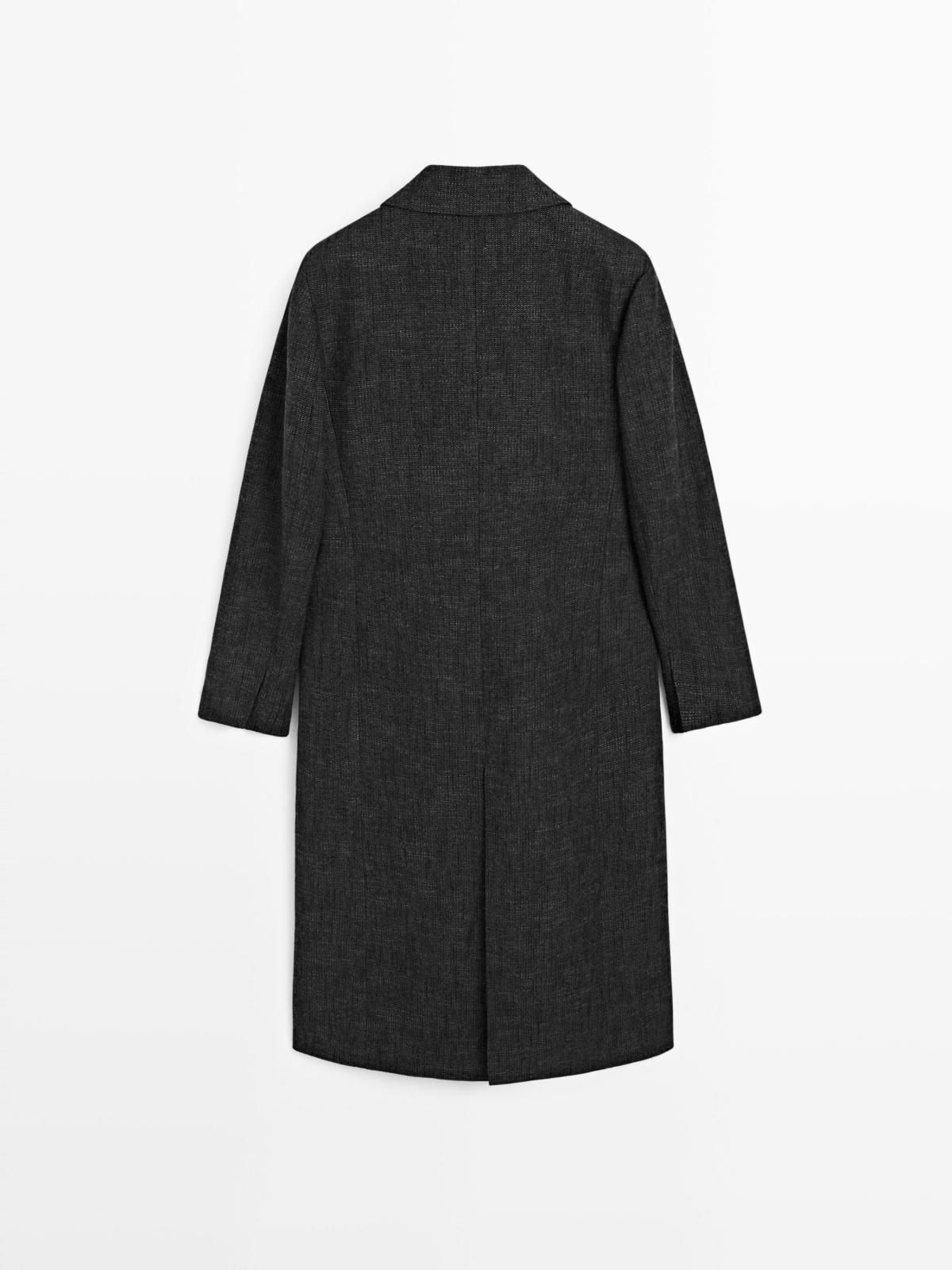 마시모두띠 코튼블렌드 헤링본 롱 테일러드 코트 6451/858 DARK GREY - 상세 이미지 5