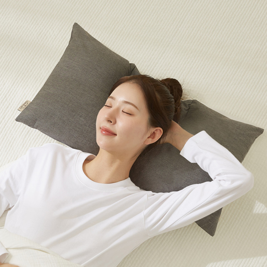집앤콕 베개 일자목 거북목 목디스크 옆으로도 편한 경추베개 아이보리, 30x60