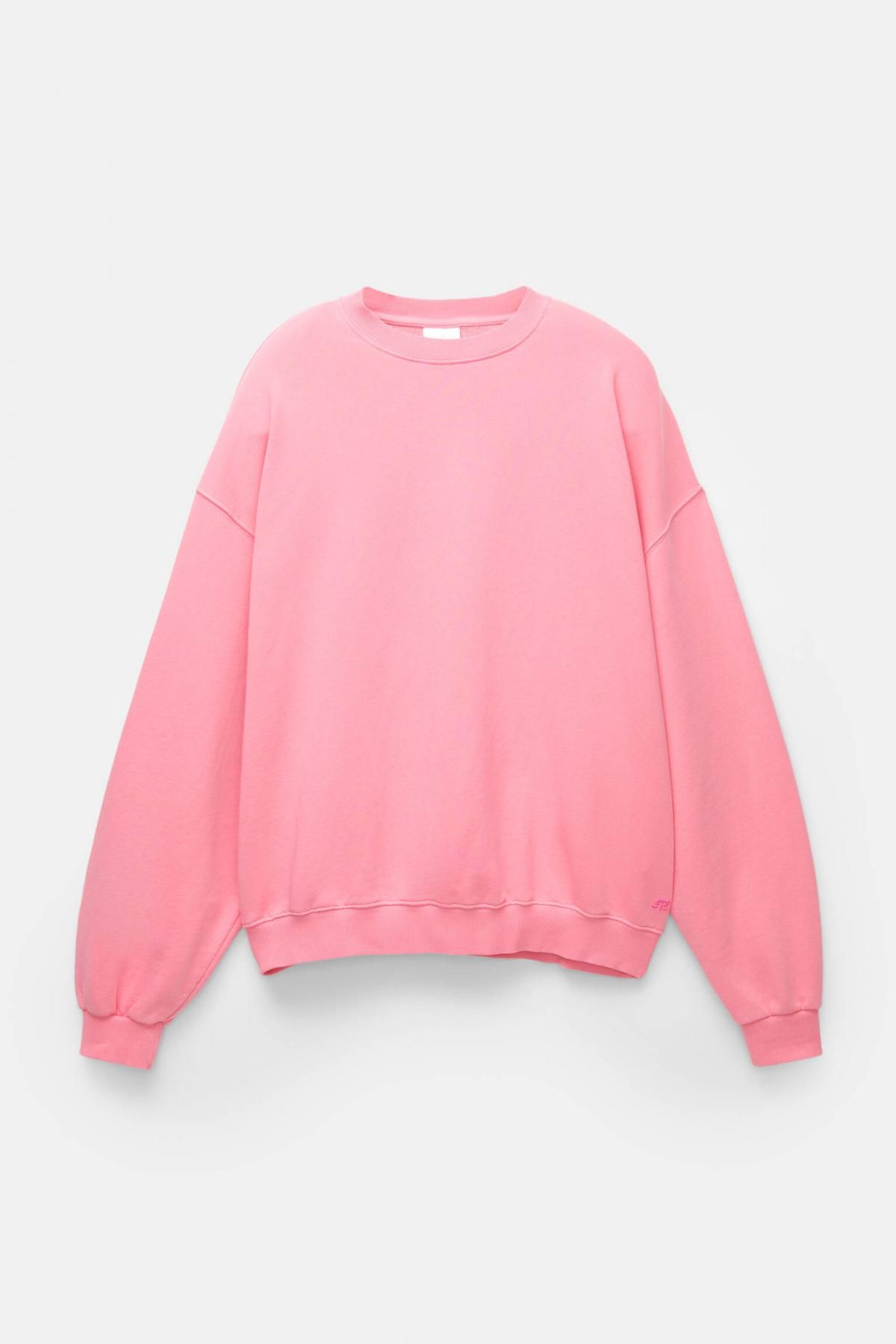 풀앤베어 오버핏 라운드넥 코튼 블렌드 핑크 맨투맨 7560/304 MEDIUM PINK - 상품 이미지