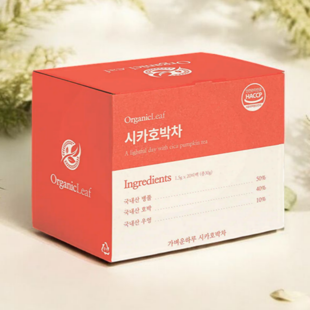 하루순환! 오가닉리프 무농약 시카 듬뿍 시카호박차 친환경티백 늙은호박 1Box 20개입, 2개 - 상품 이미지