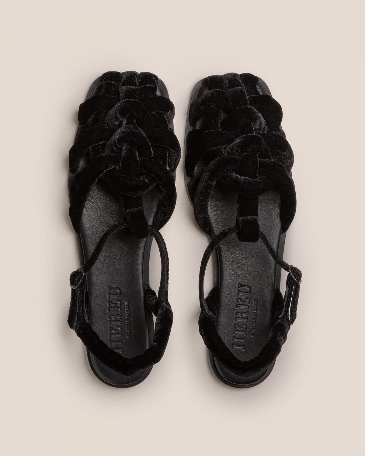 헤레우 CABERSA 벨벳 패딩 피셔맨 샌들 14893923795276 BLACK - 상세 이미지 2