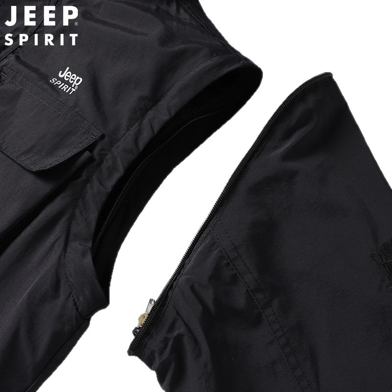 JEEP SPIRIT 가을 야상 자켓 사파리 바람막이 중년남성 슬리브 탈부착 재킷 - 상세 이미지 5