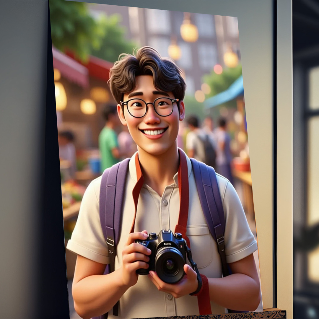 캐리커쳐 3D 애니메이션 캐릭터 일러스트 초상화 커플 기념일 결혼 선물 액자 제작 정M - 상세 이미지 2
