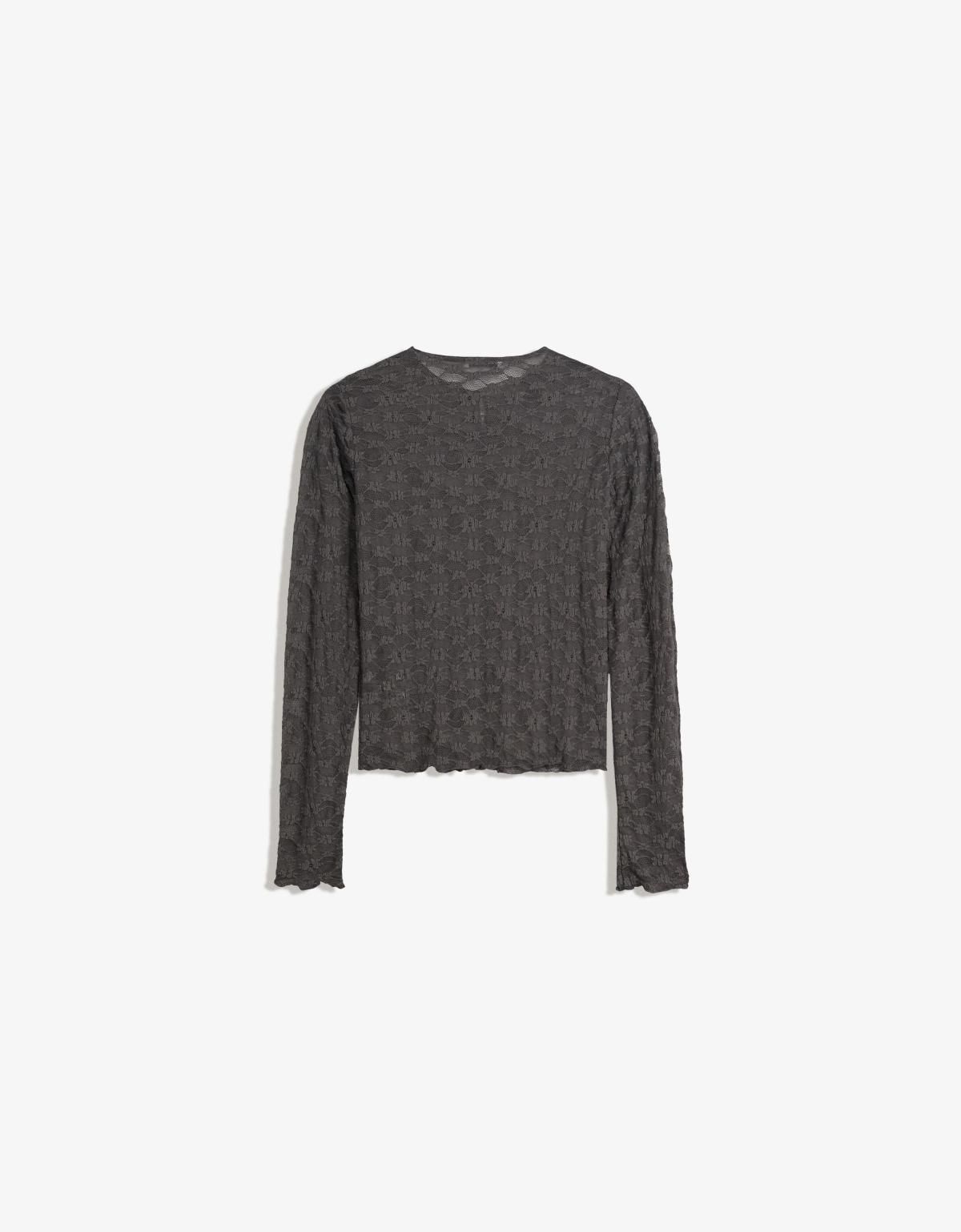 버쉬카 레이스 라운드넥 크롭 카디건 6978/714 DARK GREY - 상세 이미지 2