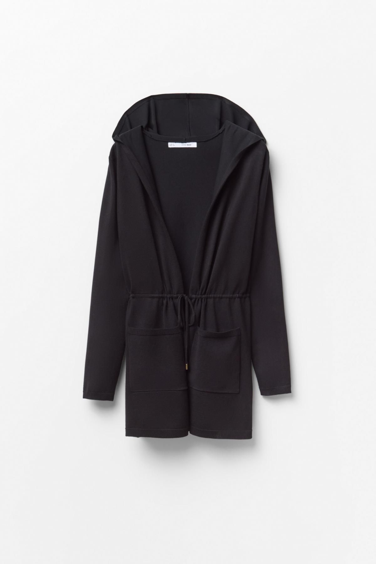 스페라 후드 롱 니트 재킷 058245004773 NEGRO