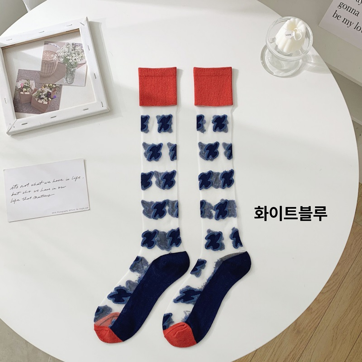 폼오라 여성용 포인트 패션 여성 장목 양말 3켤레 세트 - 상세 이미지 4