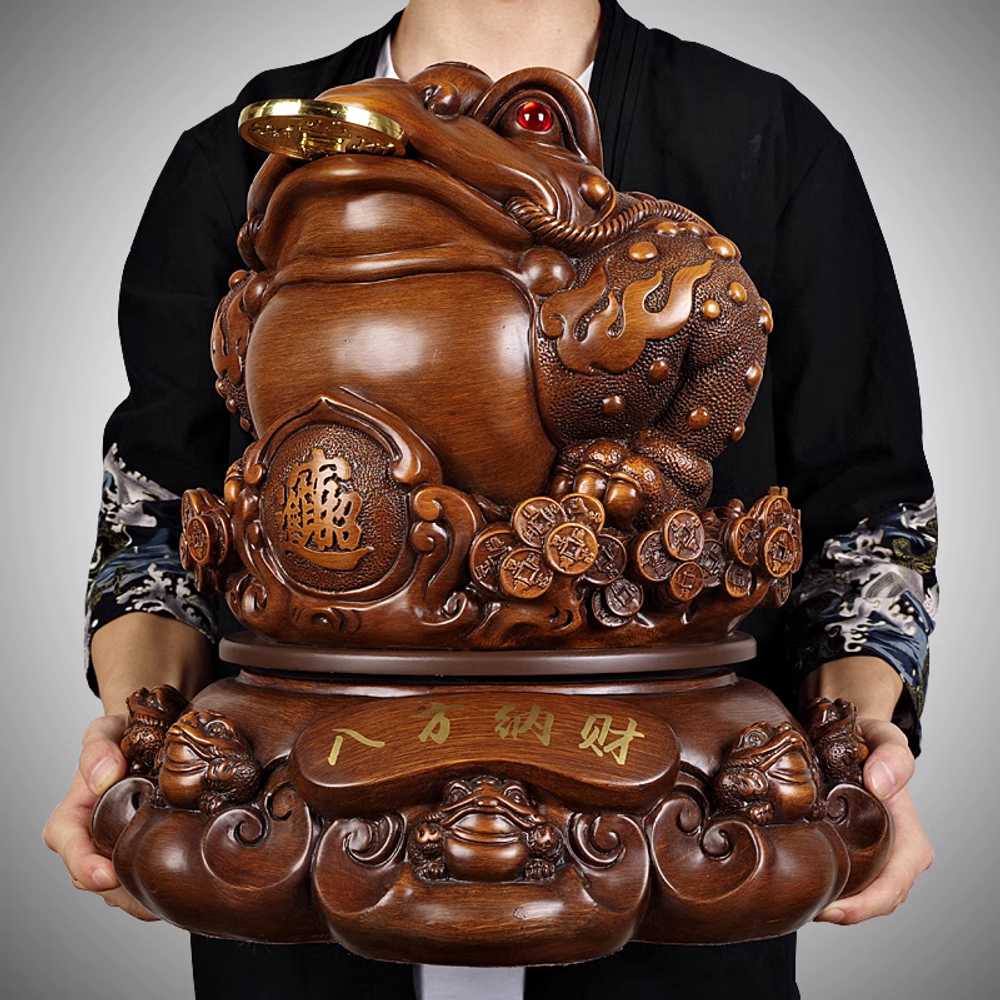 삼족두꺼비 개구리 소품 사무실 엽전 조형물 인테리어 A형-브라우(23x24cm) 이미지 7