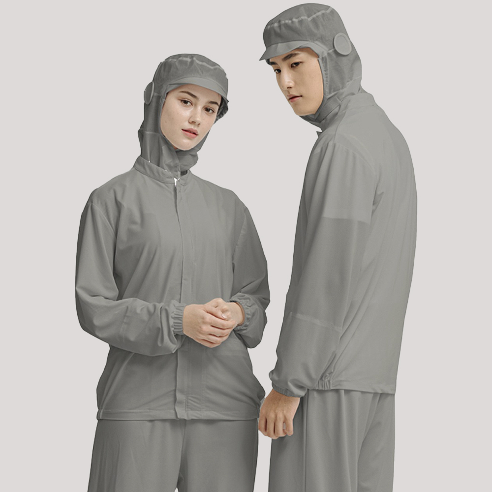 쿨스판 그레이 차이나긴팔위생복 식품회사 가공공장 HACCP 위생복 - 상세 이미지 2