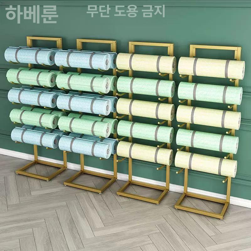폼롤러 보관함 거치대 벽걸이 진열대 정리대 수납 요가매트정리대 대형 싱글 버튼 소형 블랙 두께 있음 - 상세 이미지 3