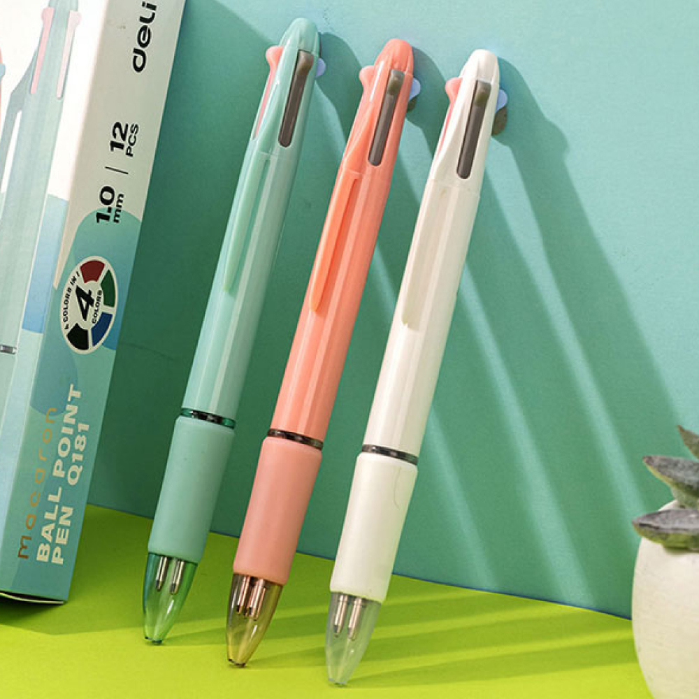 델리 마카롱 4색 다색 볼펜 1.0mm