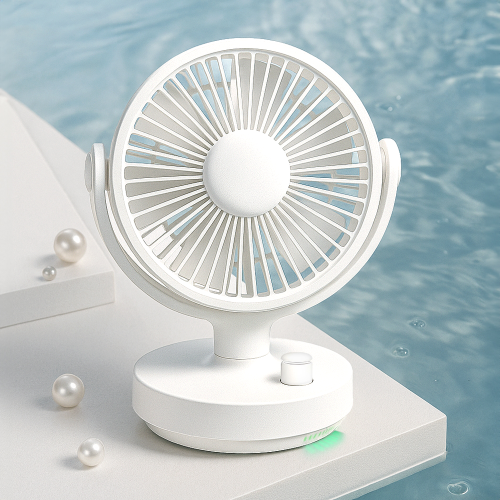 레토 무선 탁상용 선풍기 자동 회전 미니 소형 캠핑 책상 사무실 10단풍량