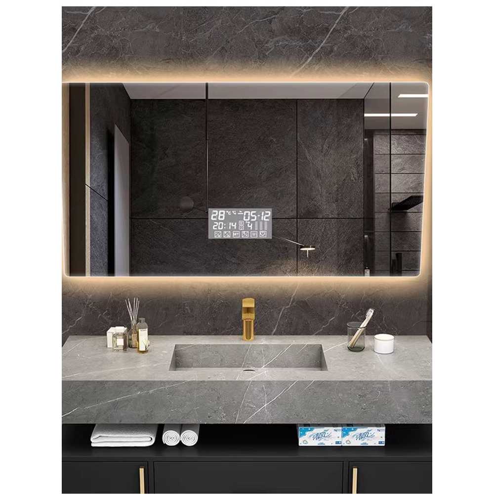 화장실 LED 거울 미러 간접조명 사각 벽걸이 부착식 백색광+실버500x700cm - 상세 이미지 4