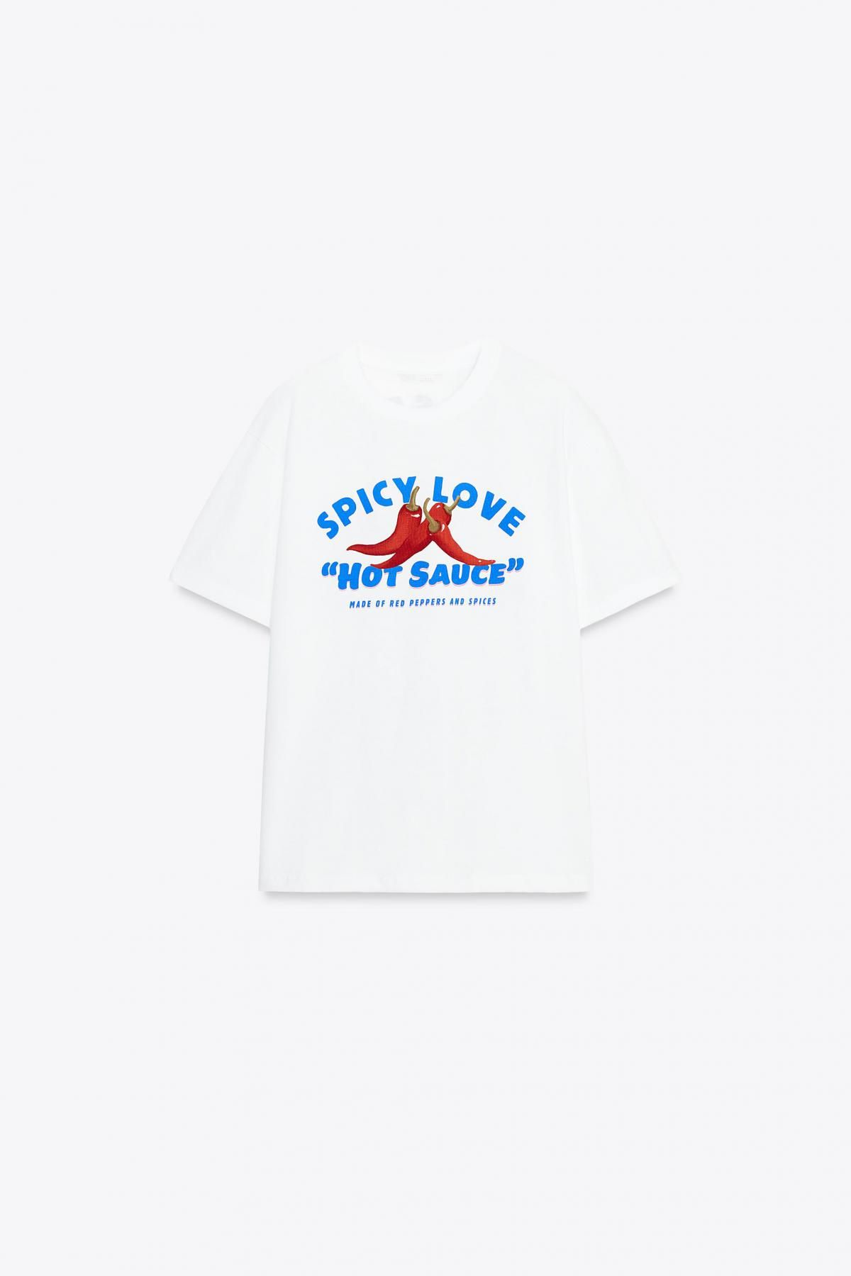 자라 그래픽 오버사이즈 반팔 티셔츠 0085/824 WHITE - 메인 이미지