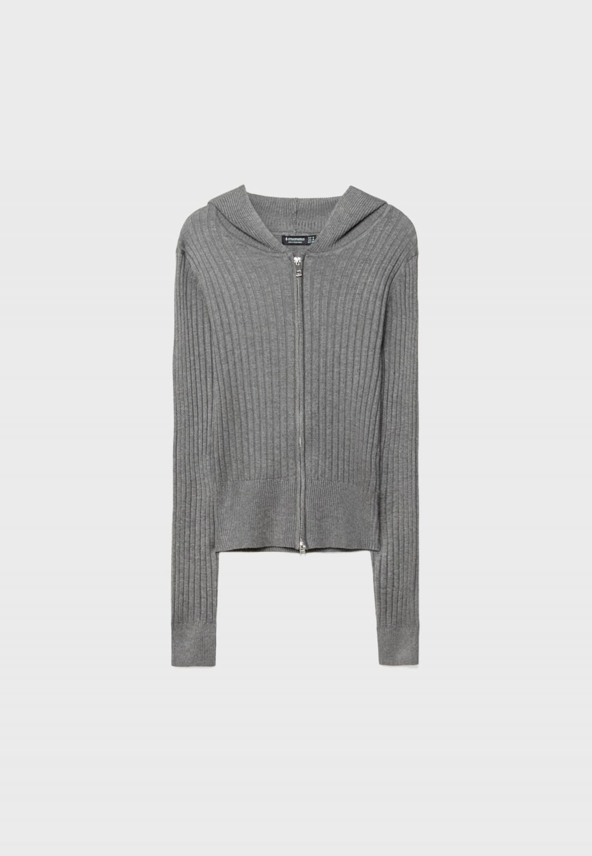 스트라디바리우스 테크니컬 후드 집업 니트 가디건 5056/730 DARK GREY - 메인 이미지