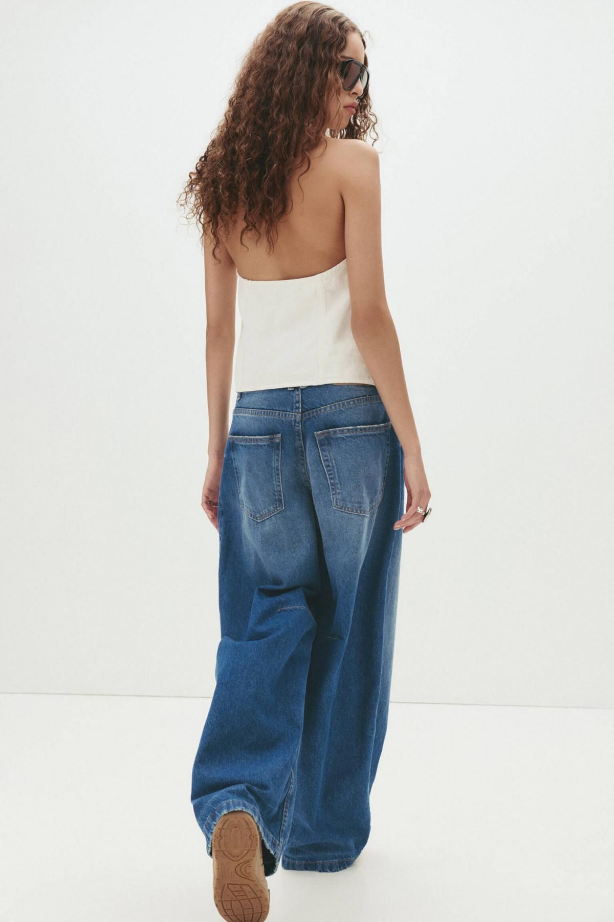 풀앤베어 트렌디 벌룬핏 배기 데님 진 7687/352 MEDIUM BLUE - 상세 이미지 5