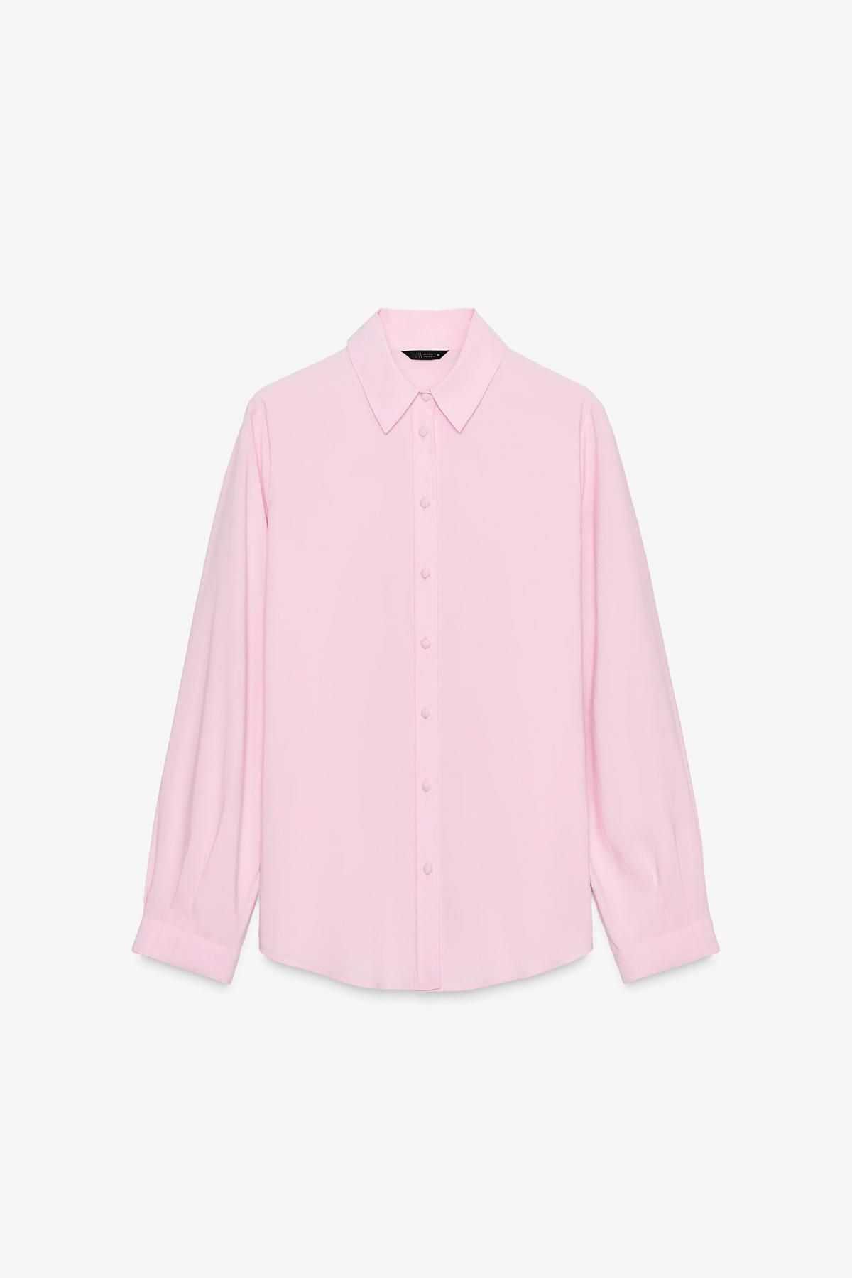 자라 소프트터치 플루이드 긴팔 셔츠 2157/231 PASTEL PINK - 메인 이미지