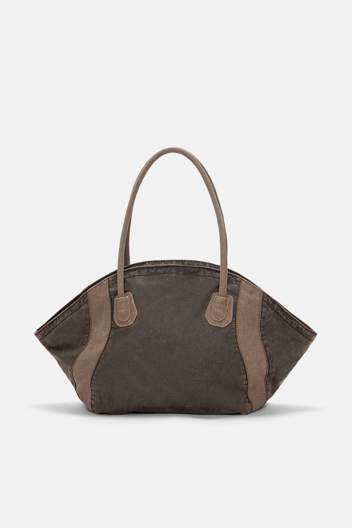 풀앤베어 롱스트랩 데님 브라운 토트백 4064/640 BROWN - 메인 이미지
