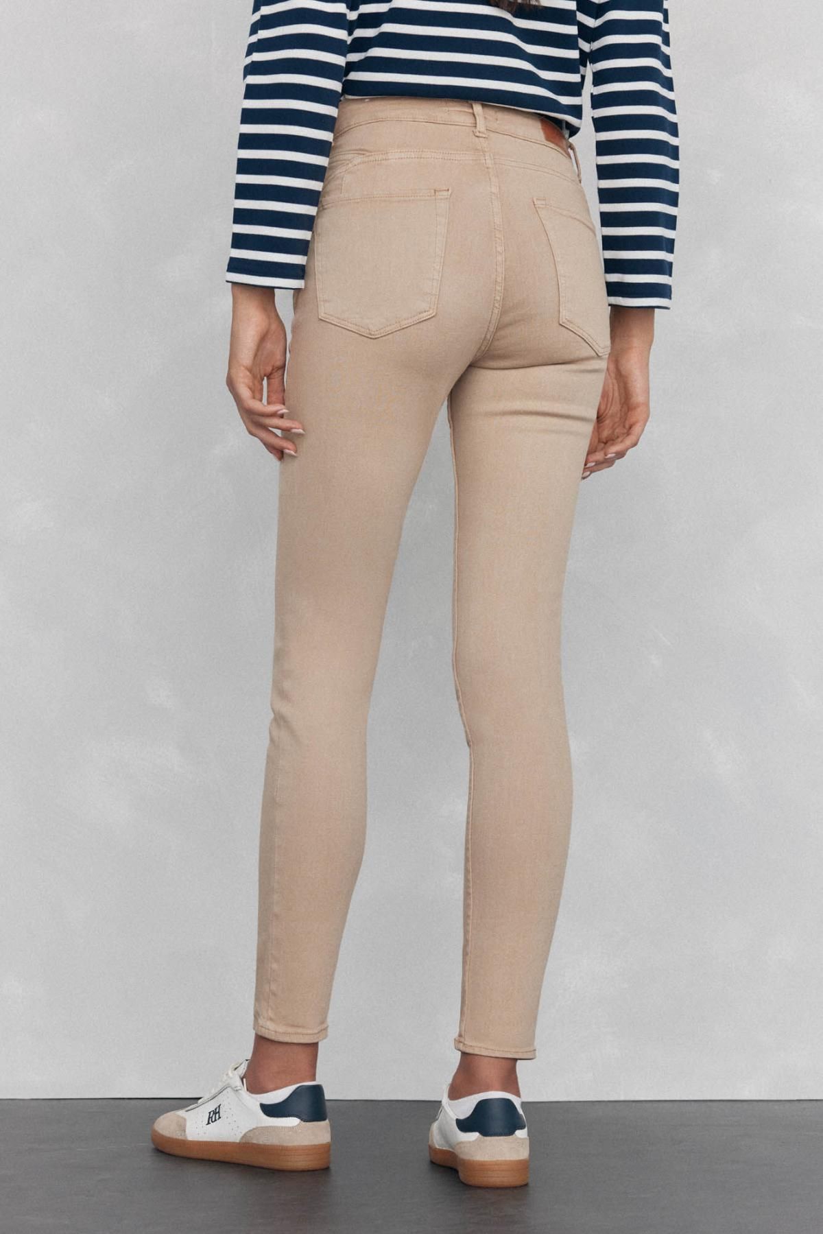 페드로 델 이에로 베이지 테크니컬 푸시업 스키니핏 팬츠 7602514 BEIGE - 상세 이미지 3