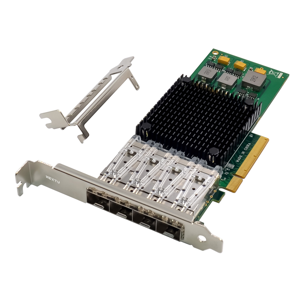 넥스트유 래아루 PCIe x8 브로드컴 Quad SFP+ 4포트 10G 유선 서버 랜카드 - 상품 이미지