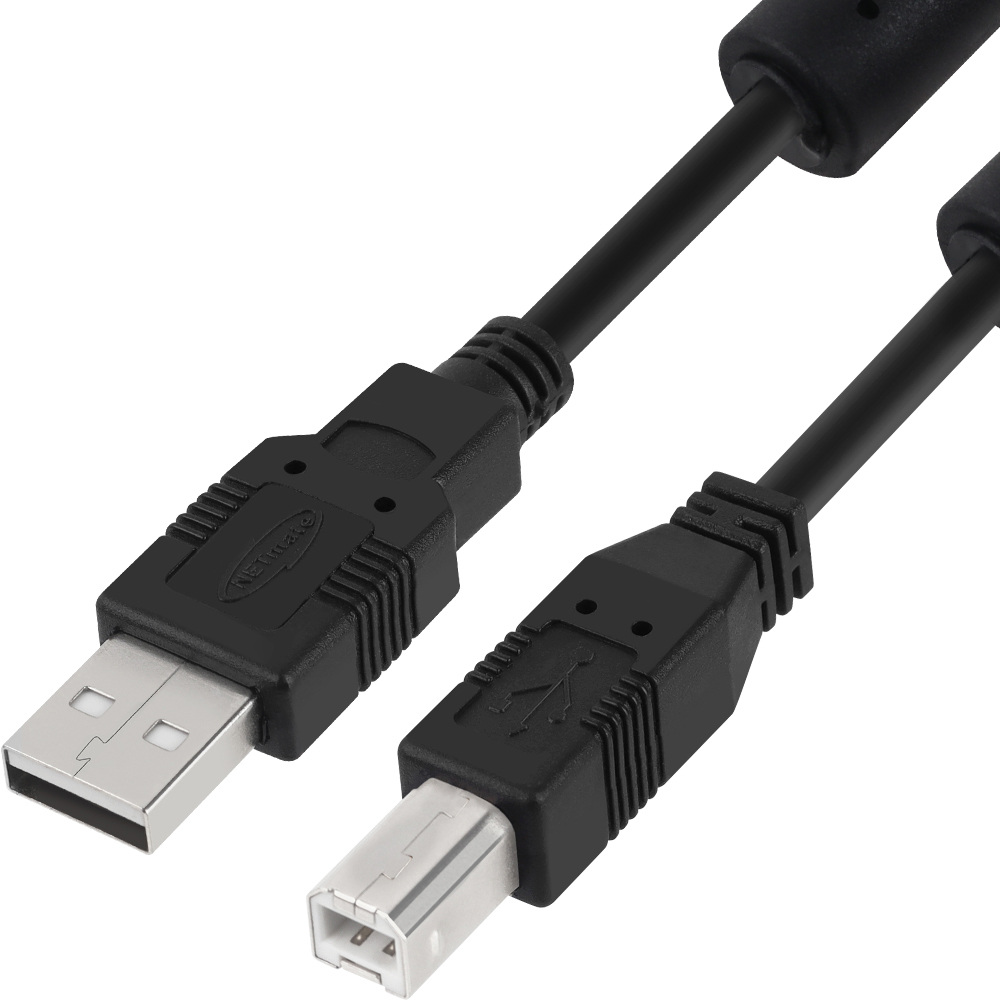 강원전자 넷메이트 USB2.0 A-B 케이블 1.8m (블랙/노이즈필터) NMC-UB218C - 상세 이미지 2