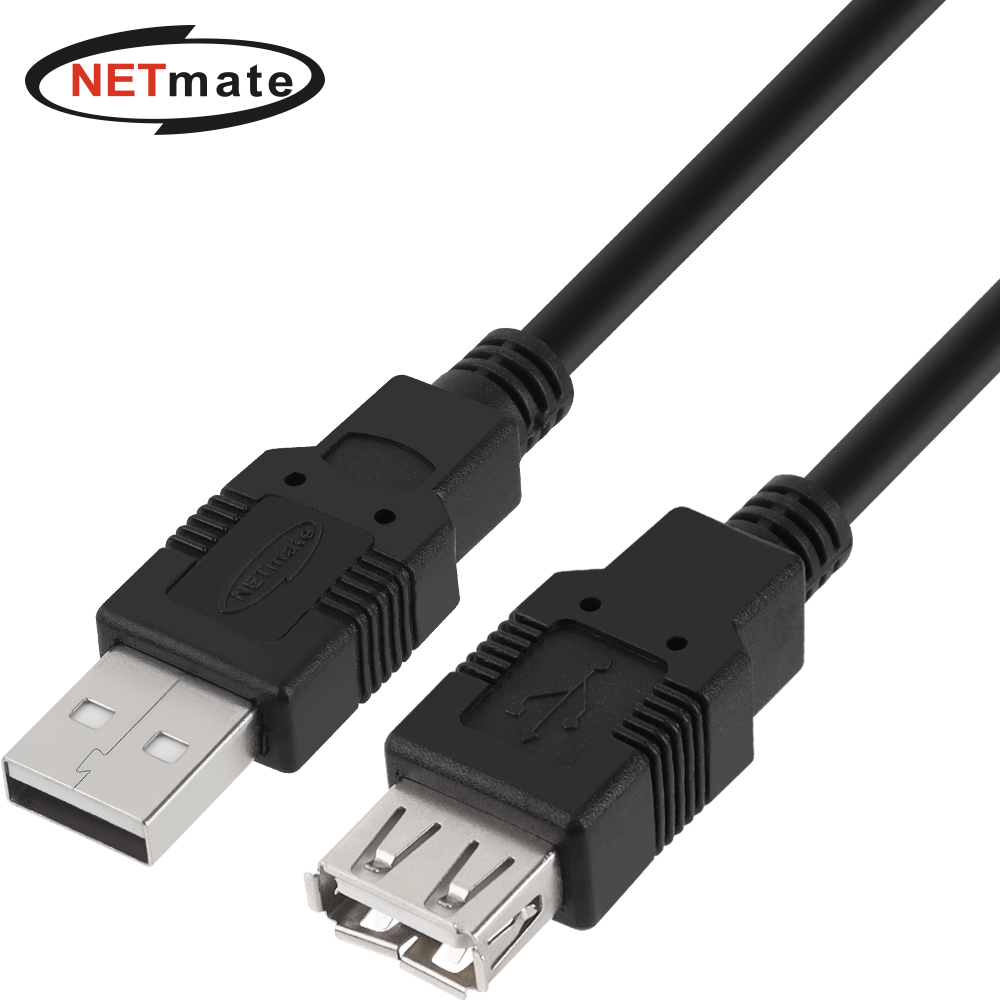 강원전자 넷메이트 USB2.0 연장케이블 2m (블랙) NMC-UF220BK