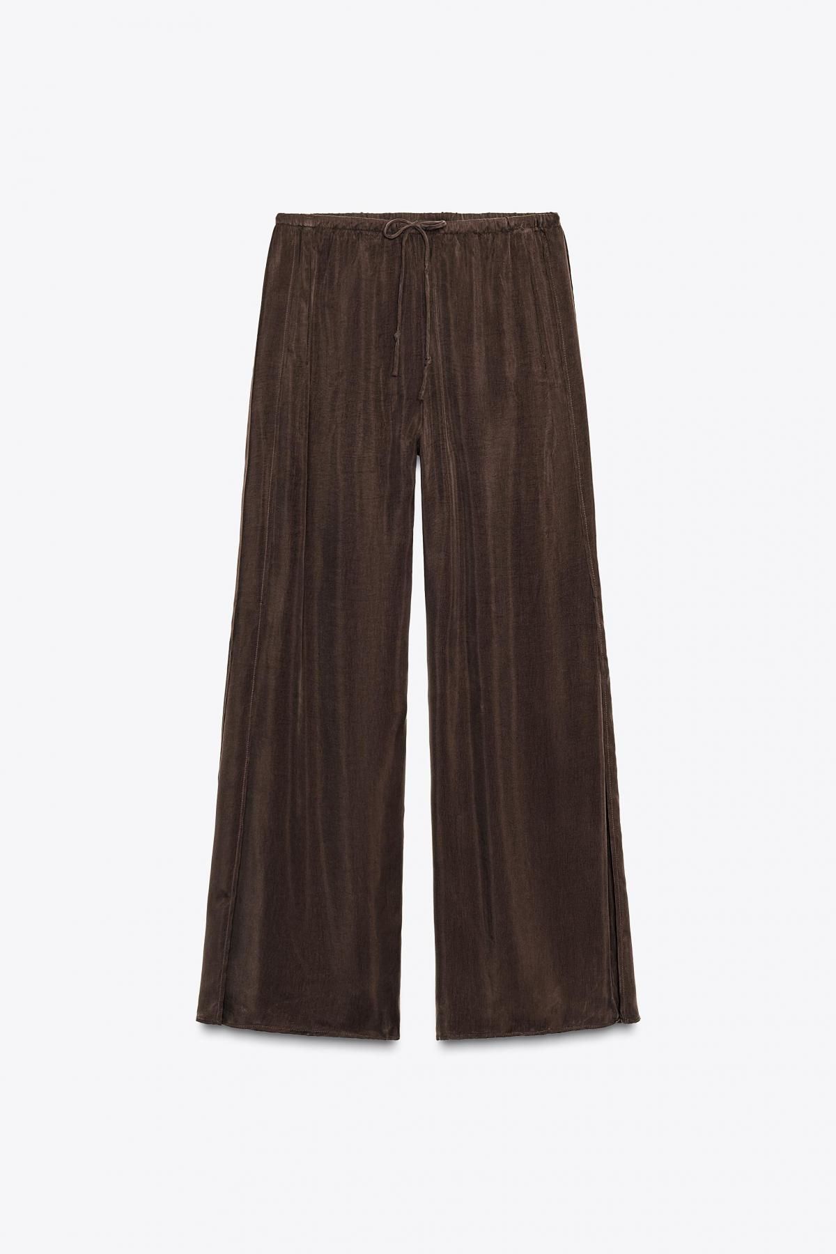 자라 슬릿 디테일 와이드 니트 팬츠 9479/250 DARK BROWN - 메인 이미지