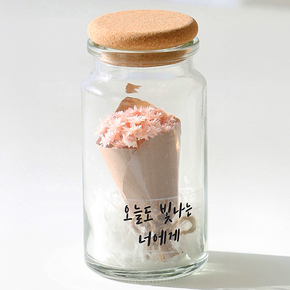 드라이 스타플라워 프리저브드 미니꽃다발 유리병 DIY 여자친구선물 - 상품 이미지