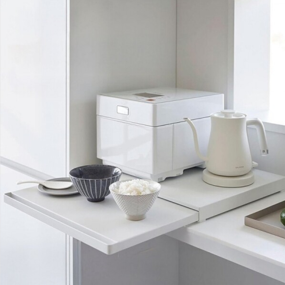 밥통거치대선반 밥솥레일 슬라이딩선반 확장 렌지대