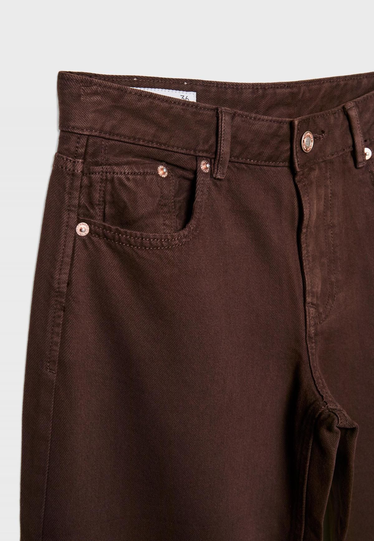 스트라디바리우스 트렌디 로우라이즈 와이드핏 데님 팬츠 1441/899 BROWN - 상세 이미지 4