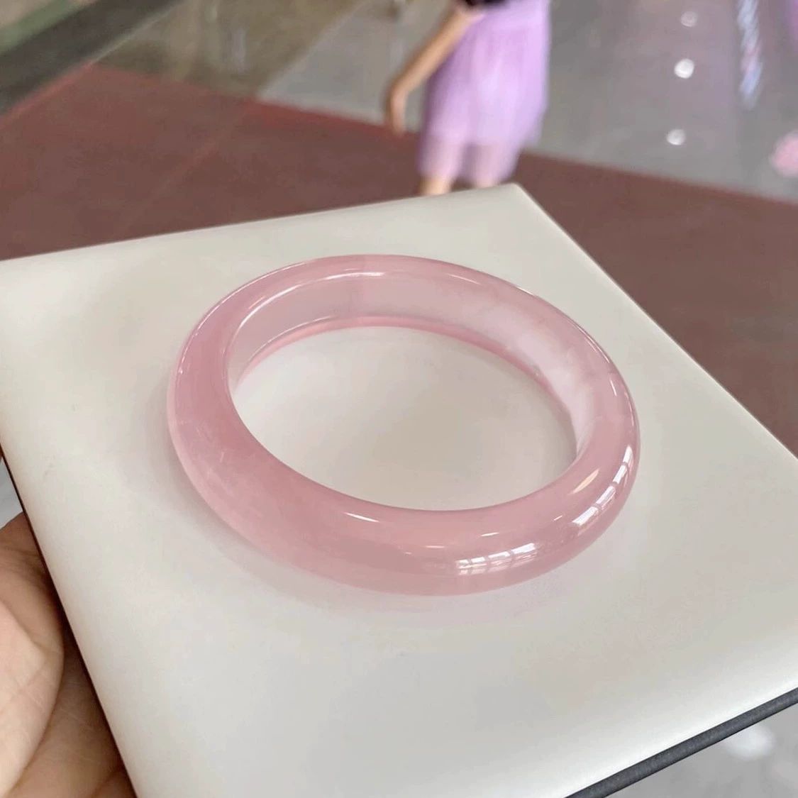 링 팔찌 비취 옥뱅글 백월광 보석 탄생석 52mm 사랑을 부르는 핑크 수크리스탈 - 상세 이미지 3