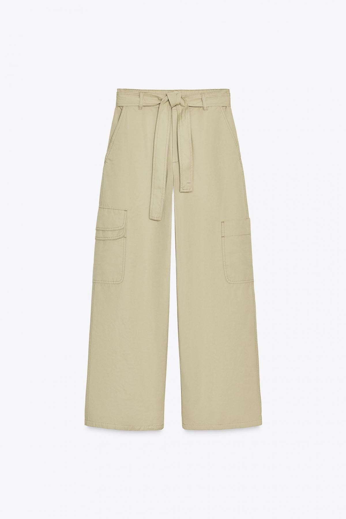 자라 하이웨이스트 볼륨 와이드 카고 팬츠 4772/503 LIGHT KHAKI - 메인 이미지