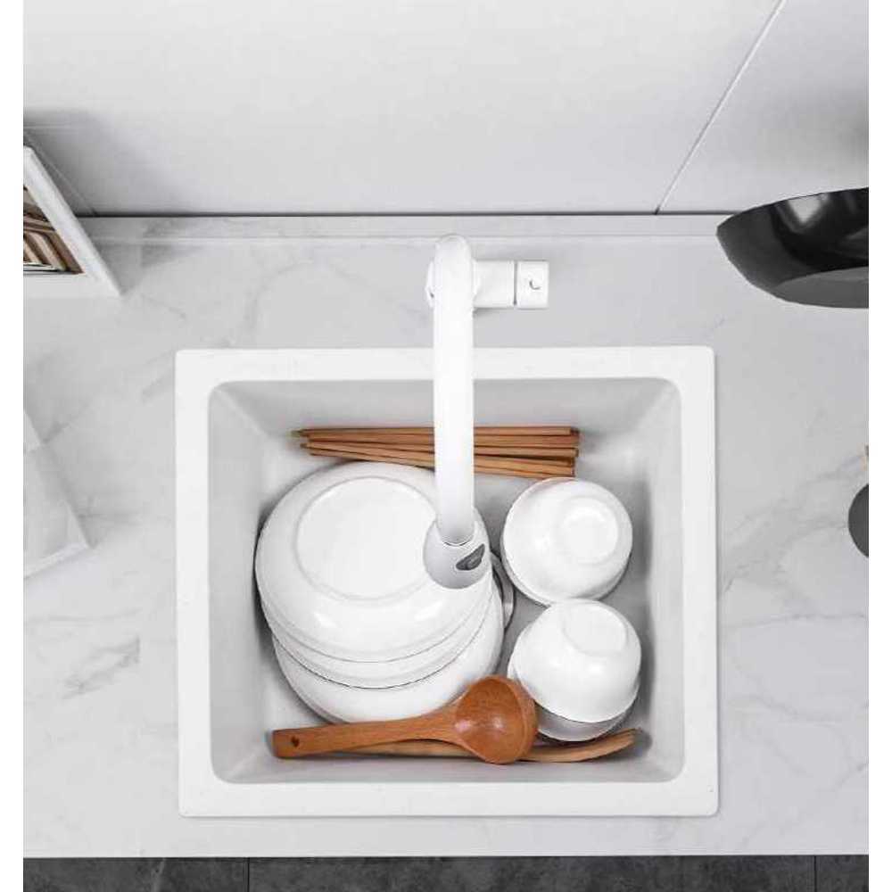 화이트 사각 싱크볼 세라믹 주방 언더형 세면볼 심플 화이트 66x47C - 상세 이미지 3