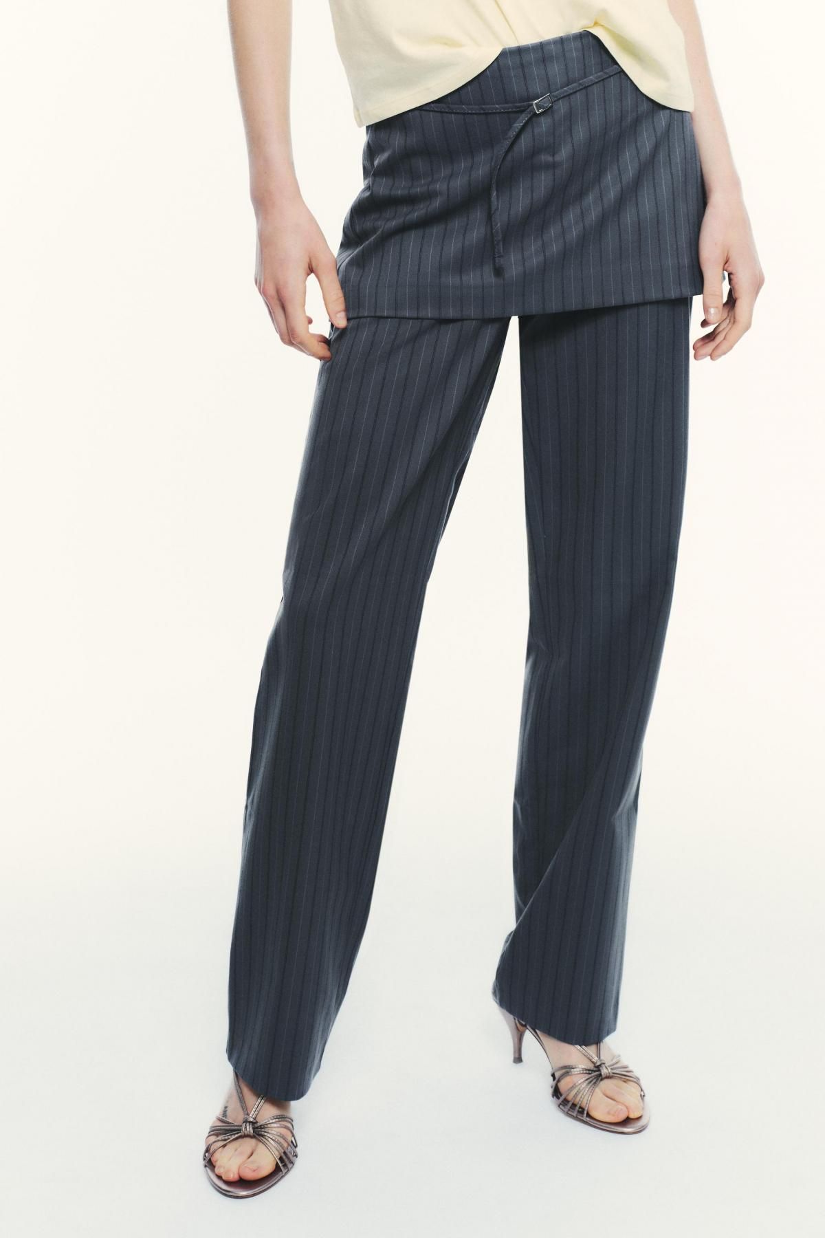 자라 핀스트라이프 레이어드 스커트 팬츠 3152/509 BLUE / GREY - 메인 이미지