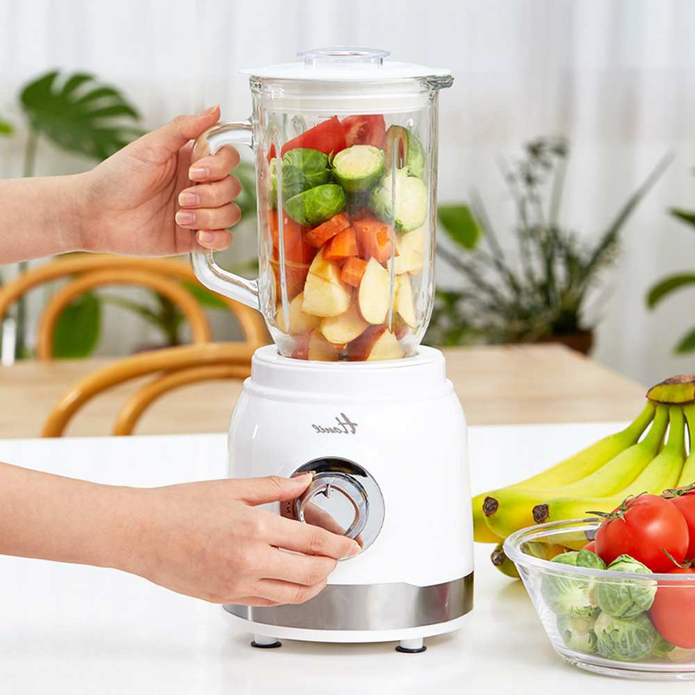 한일 3in1 유리 글라스 믹서기 고속 블렌더 야채 과일 주스 분쇄 다지기