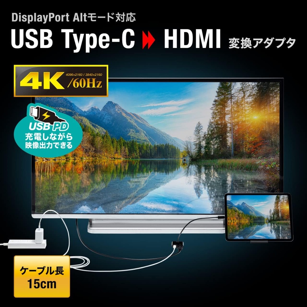 산와 서플라이 USB-C HDMI 4K 어댑터 - 상세 이미지 2