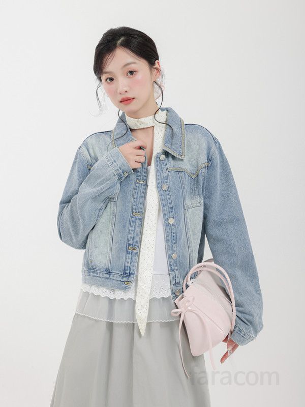 여성 슬림 레트로 자수 데님 재킷 가을용 홍콩 스타일 데일리 캐주얼 아우터 편안한 착용감 유니크한 디자인 모던한 매력 - 상세 이미지 2