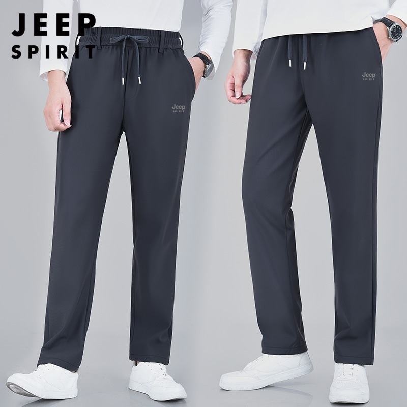 JEEP SPIRIT 오버핏 바지 캐주얼 남성 면 봄 가을 두꺼운 스포츠 팬츠 - 상세 이미지 3