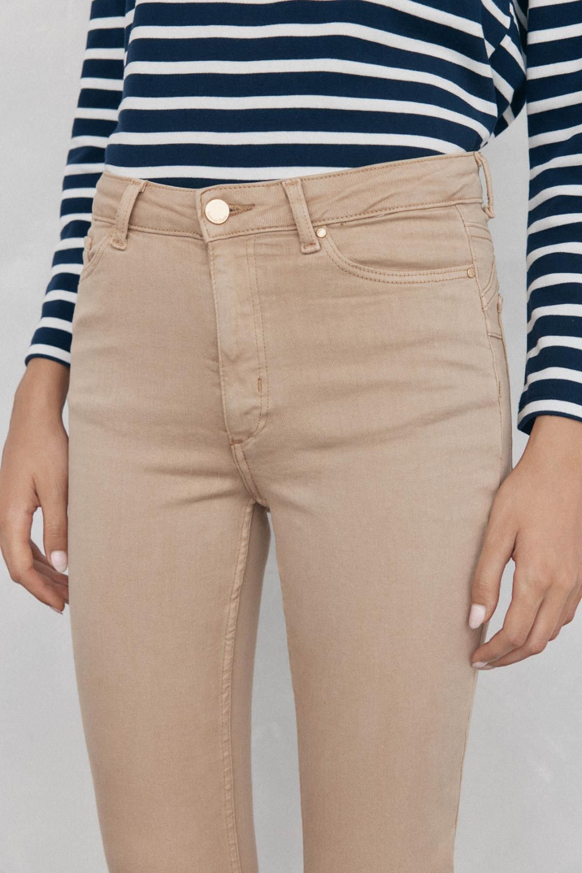 페드로 델 이에로 베이지 테크니컬 푸시업 스키니핏 팬츠 7602514 BEIGE - 상세 이미지 5