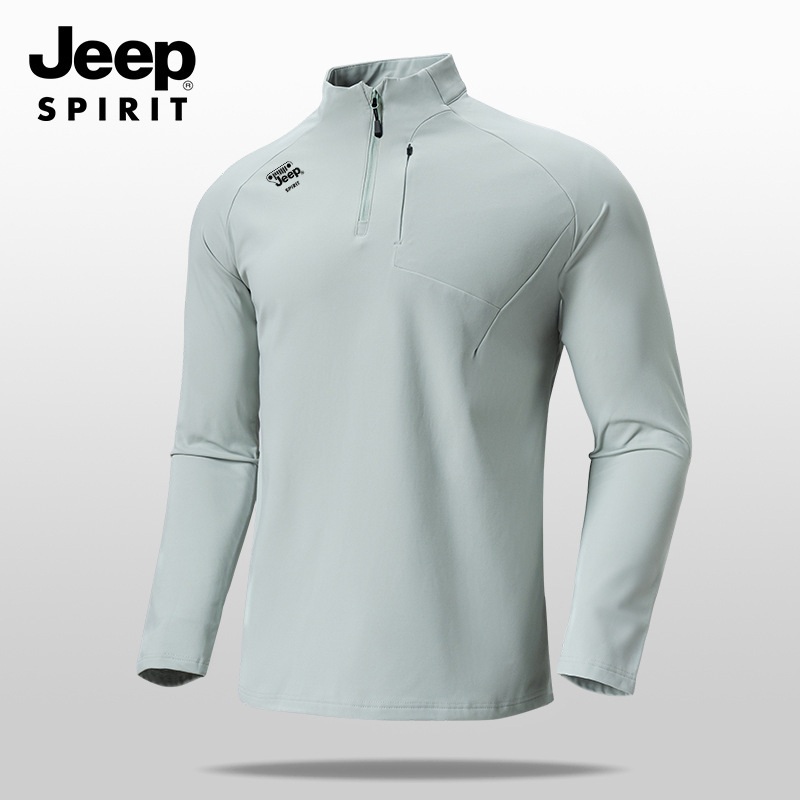 JEEP SPIRIT 남성 가을 기능성 하프넥 지퍼 긴팔티 헬스/작업/등산/골프 - 상세 이미지 3
