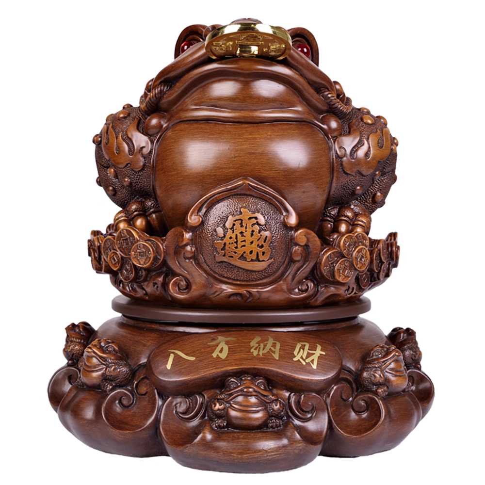 삼족두꺼비 개구리 소품 사무실 엽전 조형물 인테리어 A형-브라우(23x24cm) - 상세 이미지 2