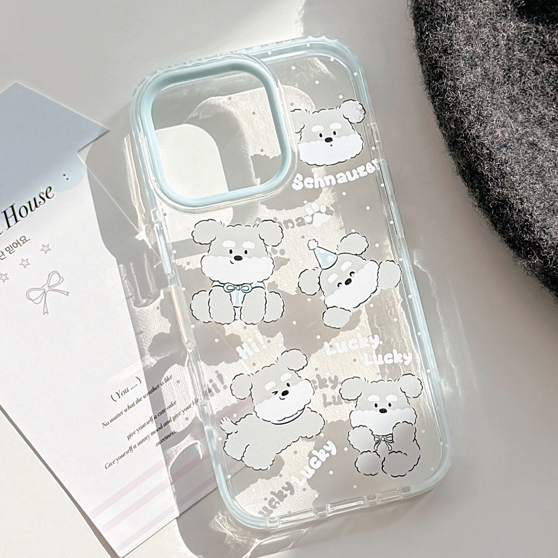 귀여운 식사러버 강아지·레드 앞치마 셰프 강아지 아이폰 케이스 - 상세 이미지 2