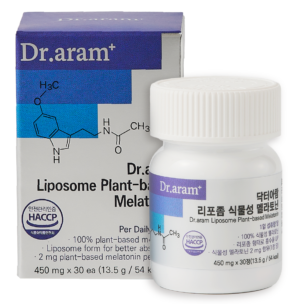 닥터아람 식물성 멜라토닌 세로토닌 테아닌 리포좀 메라토닌 450mg 30정, 1개 제품 이미지