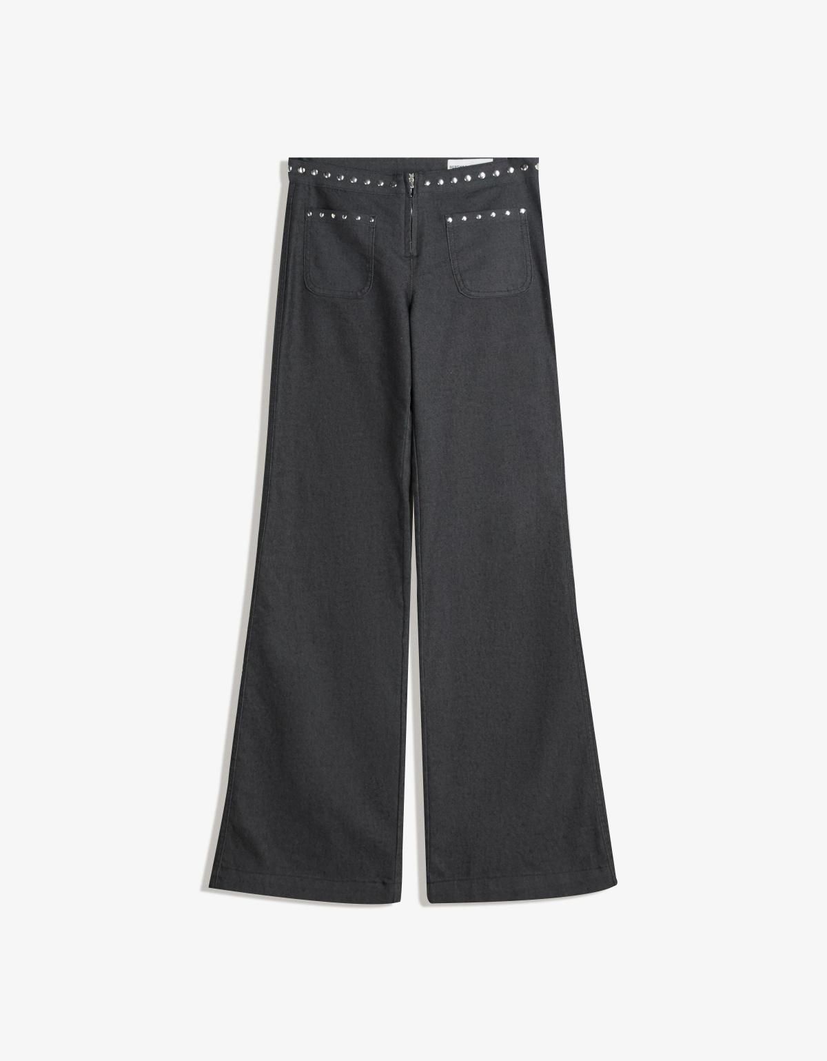 버쉬카 스터드 와이드핏 스트레치 팬츠 5115/710 DARK GREY - 메인 이미지