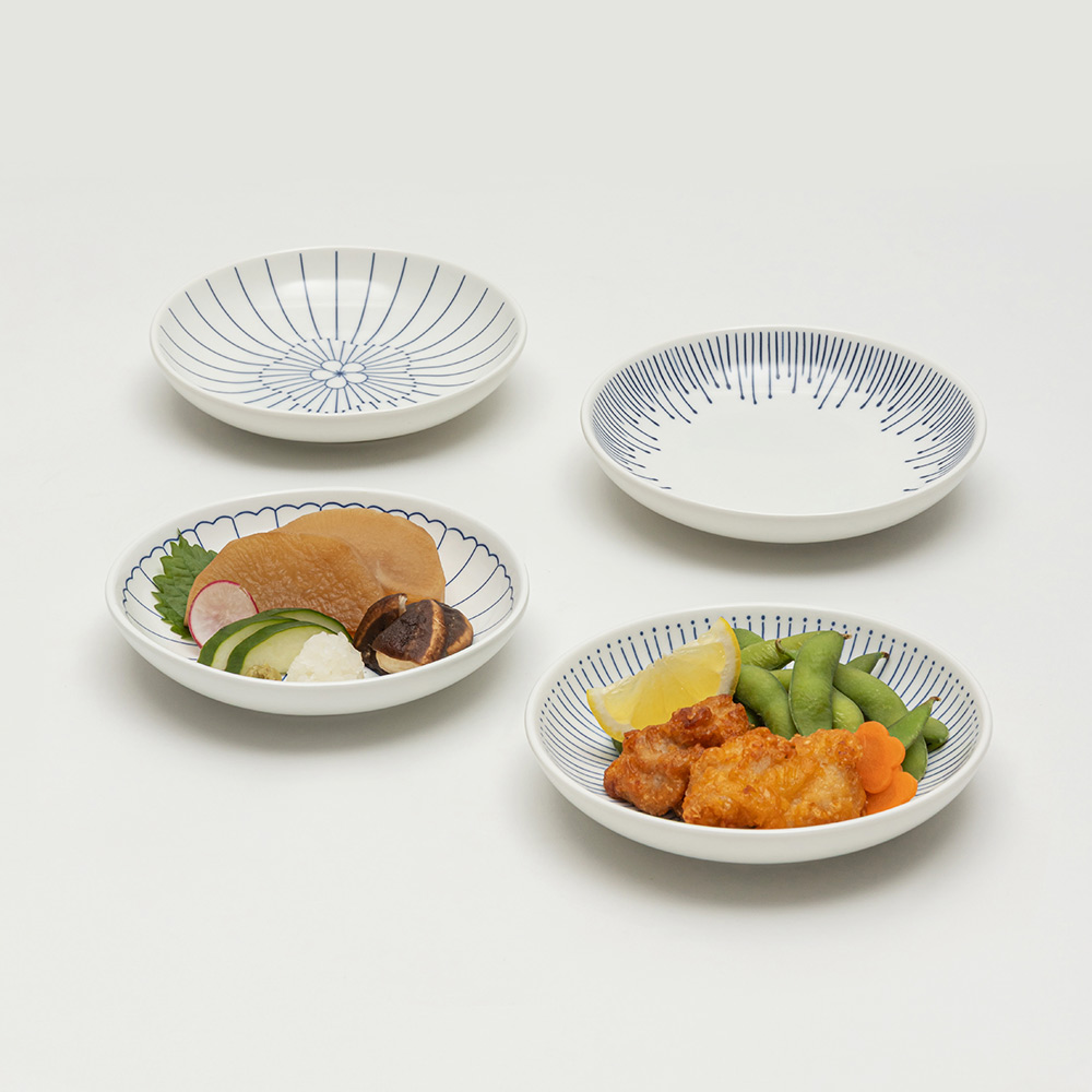 모루 일본풍 도자기 앞접시 4P 세트 디저트 반찬접시 제품 이미지