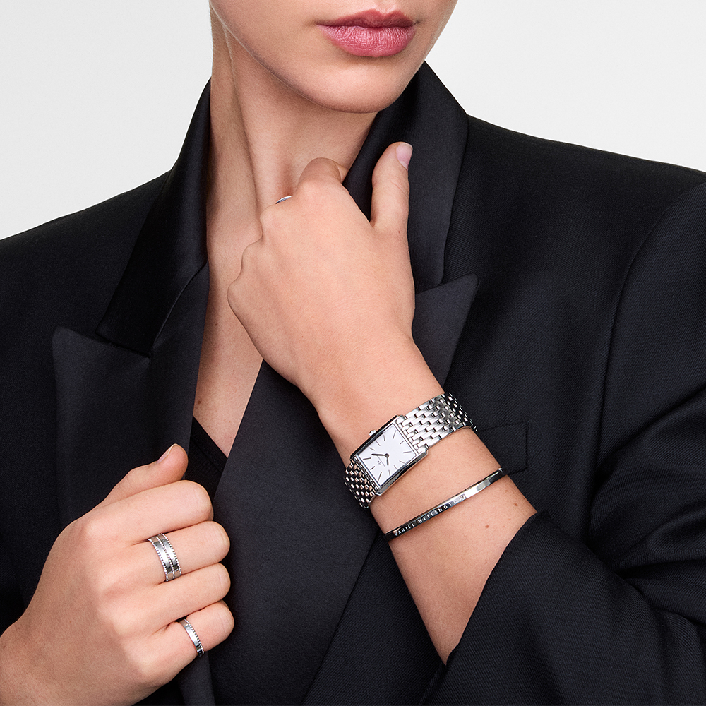 다니엘 웰링턴 CLASSIC AURA DUO RING 심플 포인트 써지컬스틸 레이어드링 이미지 7