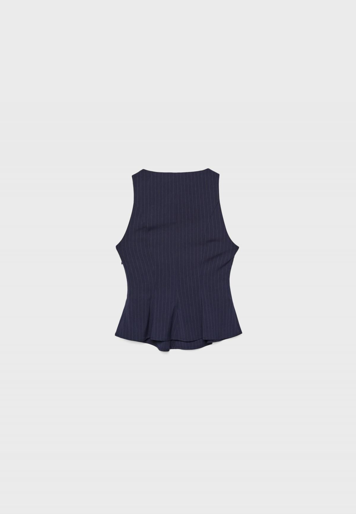 스트라디바리우스 페플럼 네이비 스트라이프 민소매 탑 6047/812 NAVY BLUE - 상세 이미지 2