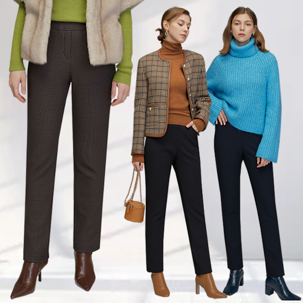 엄마옷 텐션 기모 밴딩 팬츠 3종 체크 슬랙스 고무줄 바지 중년여성 마담 60대 50대 선물