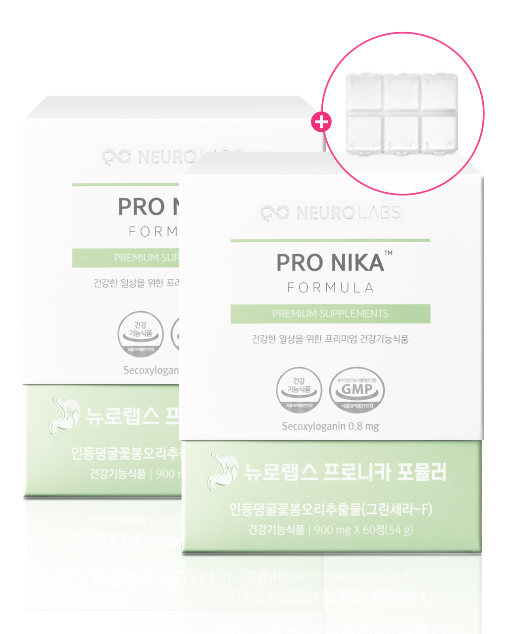 뉴로랩스 프로니카 120정 위에좋은 위 건강기능식품 그린세라-F 영양제 약 케이스 제공 - 메인 이미지