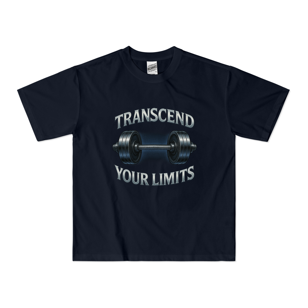 BLUEDUCKS _ 루즈핏 폴리 드라이 소프트터치 반팔 티셔츠 (공용)_Transcend Your Limits _ 웨이트 트레이닝 - 메인 이미지